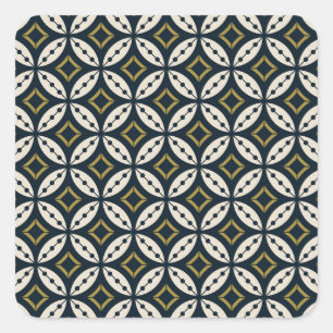 Nahtlose geometrische Blume: buntes Muster. Quadratischer Aufkleber