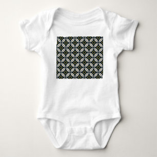 Nahtlose geometrische Blumen: farbenfrohes Muster. Baby Strampler