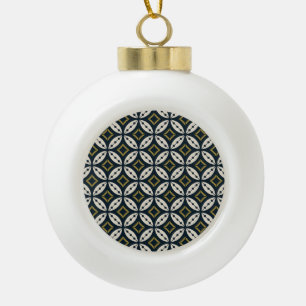 Nahtlose geometrische Blumen: farbenfrohes Muster. Keramik Kugel-Ornament