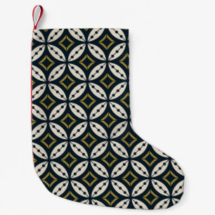 Nahtlose geometrische Blumen: farbenfrohes Muster. Kleiner Weihnachtsstrumpf