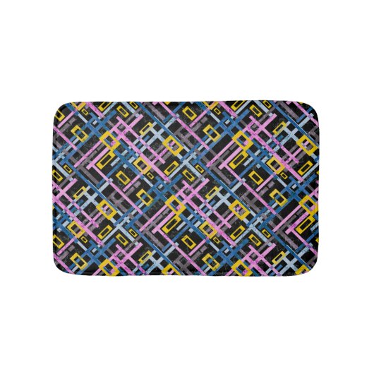 Nahtlose geometrische, helle Farben, rechteckige F Badematte (Vorderseite)
