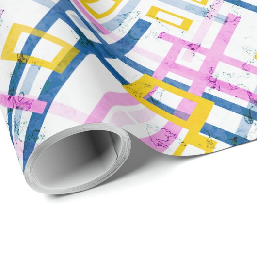 Nahtlose geometrische, helle Farben, rechteckige F Geschenkpapier (Rolleneckpunkt)