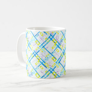 Nahtlose geometrische, helle Farben, rechteckige F Kaffeetasse