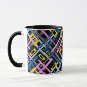 Nahtlose geometrische, helle Farben, rechteckige F Tasse (Links)