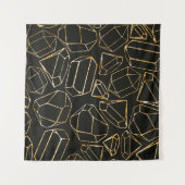 Nahtlose geometrische Muster im Retro-80er-Stil. P Wandteppich (Vorderseite (Horizontal))