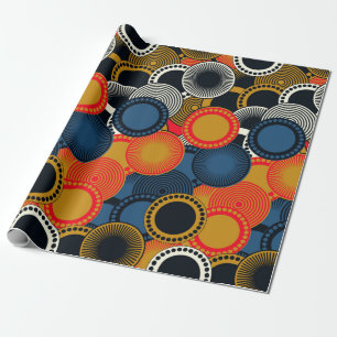 Nahtlose geometrische Muster im Retrostil in Kreis Geschenkpapier