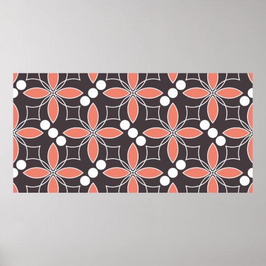 Nahtlose geometrische Muster mit Blume. Kunst. Poster (Vorne)