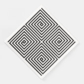 Nahtlose geometrische Muster Schwarz/Weiß Serviette (Ecke)