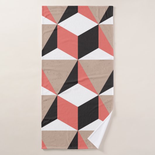 Nahtlose Geometrische Schwarz-weiße Coral 3D Forme Badehandtuch (Badehandtuch)