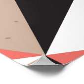 Nahtlose Geometrische Schwarz-weiße Coral 3D Forme Poster (Ecke)