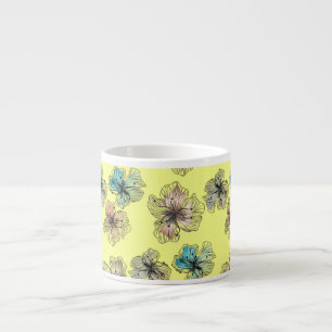 Nahtlose gezeichnete Blume abstrakt modern pa Espressotasse