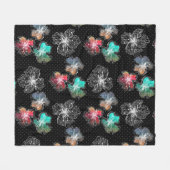 Nahtlose gezeichnete Blume abstrakt modern pa Fleecedecke (Vorderseite (Horizontal))