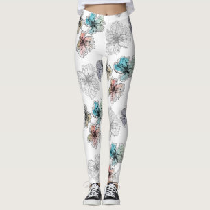 Nahtlose gezeichnete Blume abstrakt modern pa Leggings