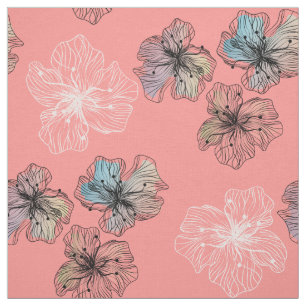 Nahtlose gezeichnete Blume abstrakt modern pa Stoff
