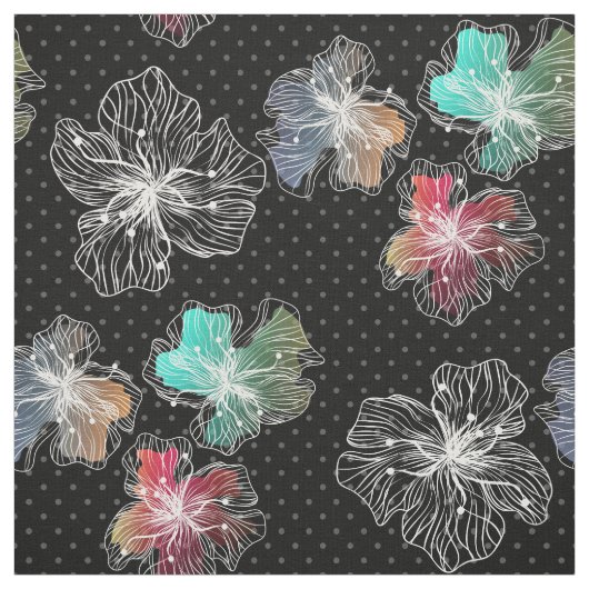 Nahtlose gezeichnete Blume abstrakt modern pa Stoff (Muster)