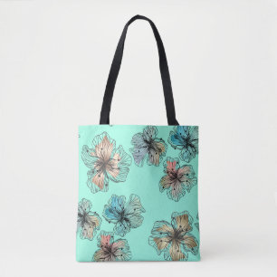 Nahtlose gezeichnete Blume abstrakt modern pa Tasche