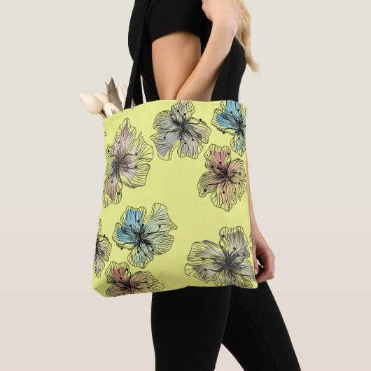 Nahtlose gezeichnete Blume abstrakt modern pa Tasche (Von Nahem)