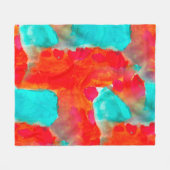 Nahtlose Giraffe, blau, orange Wasserfarbe Künstle Fleecedecke (Vorderseite (Horizontal))