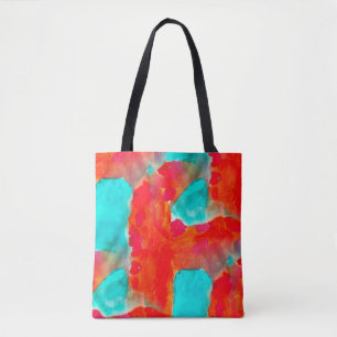 Nahtlose Giraffe, blau, orange Wasserfarbe Künstle Tasche