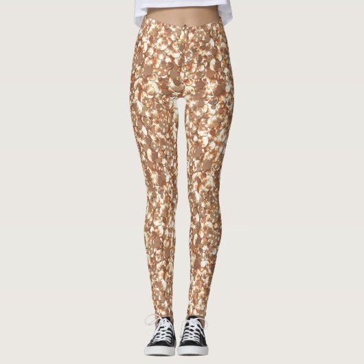 Nahtlose Glitzer-Glitzern glänzen golden Leggings (Vorderseite)