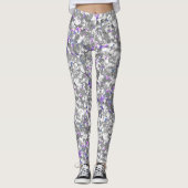 Nahtlose Glitzer-Glitzern glänzen Silber Leggings (Vorderseite)