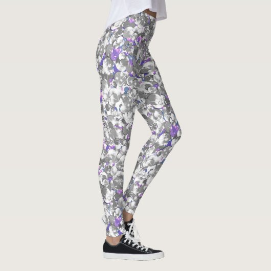 Nahtlose Glitzer-Glitzern glänzen Silber Leggings (Rechts)