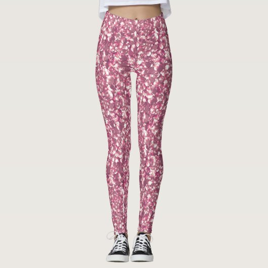 Nahtlose Glitzer-Glitzern glänzen Silber Leggings (Vorderseite)