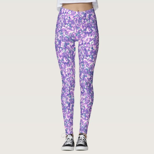 Nahtlose Glitzer-Glitzern glänzen Silber Leggings (Vorderseite)