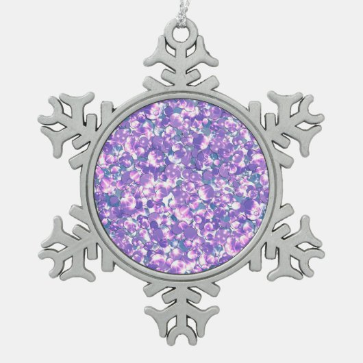 Nahtlose Glitzer-Sequenzen funkeln lila violetten Schneeflocken Zinn-Ornament (Vorderseite)