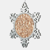 Nahtlose Glitzer-Sequenzen glänzen goldgelben Bron Schneeflocken Zinn-Ornament (Rechts)