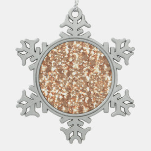 Nahtlose Glitzer-Sequenzen glänzen goldgelben Bron Schneeflocken Zinn-Ornament