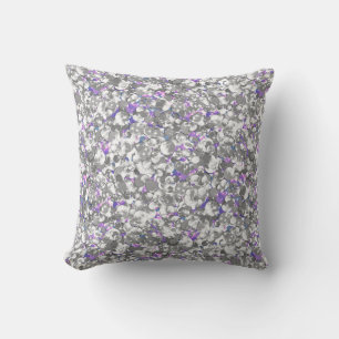 Nahtlose Glitzer-Sequenzen glänzen silberviolettes Kissen