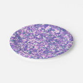 Nahtlose Glitzer-Sequenzer funkelndes violettes Si Pappteller (Schrägansicht)