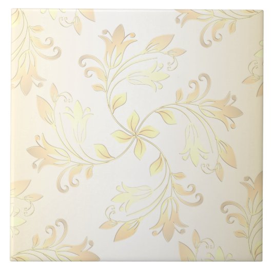 Nahtlose Gold Floral Keramik Tile Fliese (Vorderseite)