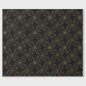 Nahtlose goldene Fohlen und schwarze Kobelgewebe H Geschenkpapier (Flach)