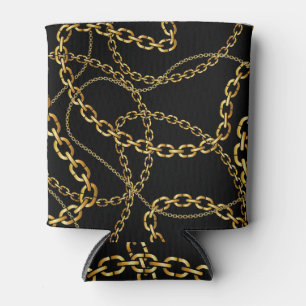 Nahtlose goldene Kette, elegantes Muster. Dosenkühler