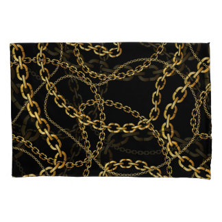 Nahtlose goldene Kette, elegantes Muster. Kissenbezug
