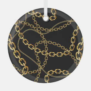 Nahtlose goldene Kette, elegantes Muster. Ornament Aus Glas
