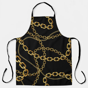 Nahtlose goldene Kette, elegantes Muster. Schürze