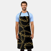 Nahtlose goldene Kette, elegantes Muster. Schürze (Getragen)