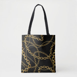 Nahtlose goldene Kette, elegantes Muster. Tasche