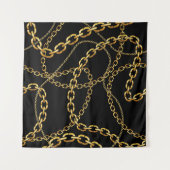 Nahtlose goldene Kette, elegantes Muster. Wandteppich (Vorderseite (Horizontal))