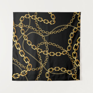 Nahtlose goldene Kette, elegantes Muster. Wandteppich