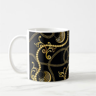Nahtlose goldene Kettenmode, Illustrati Kaffeetasse
