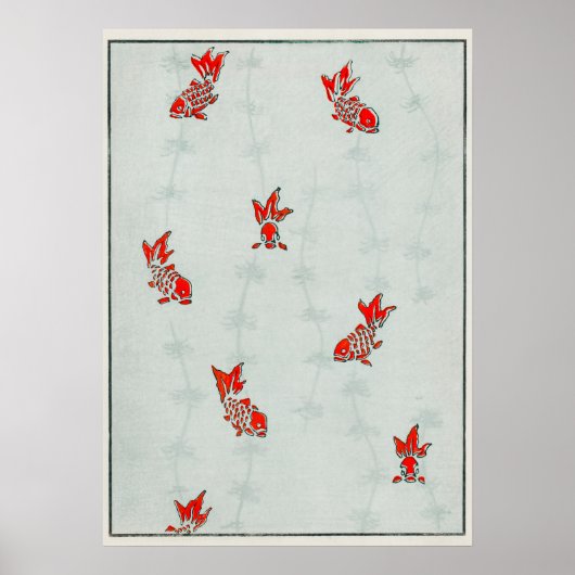 Nahtlose Goldfish-Illustration Poster (Vorne)