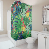 Nahtlose Grafik mit Blätter monstera und Duschvorhang (Beispiel)