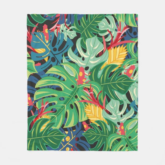 Nahtlose Grafik mit Blätter monstera und Fleecedecke (Vorderseite)