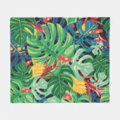 Nahtlose Grafik mit Blätter monstera und Fleecedecke (Vorderseite (Horizontal))
