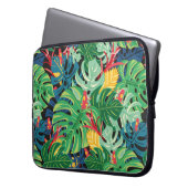 Nahtlose Grafik mit Blätter monstera und  Laptopschutzhülle (Vorderseite Links)