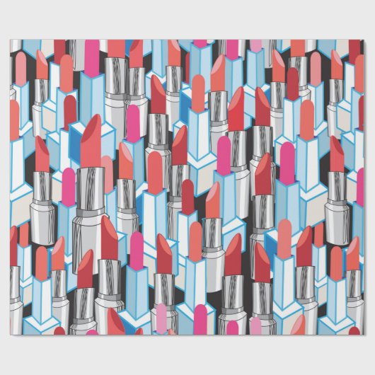 Nahtlose Grafik mit farbigen Lippenstift Geschenkpapier (Flach)